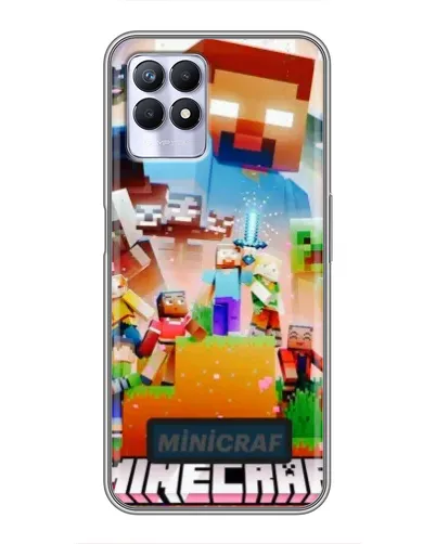Чехол для Realme 8 Pro с картинкой «Minecraft герои игры»