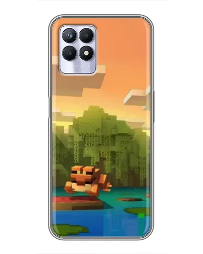 Чехол для Realme 8 Pro с картинкой «Майнкрафт закат солнца»