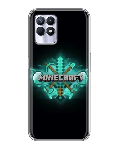Чехол для Realme 8 Pro с картинкой «Minecraft Diamond лого»