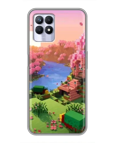 Чехол для Realme 8 Pro с картинкой «Розовое дерево Minecraft»