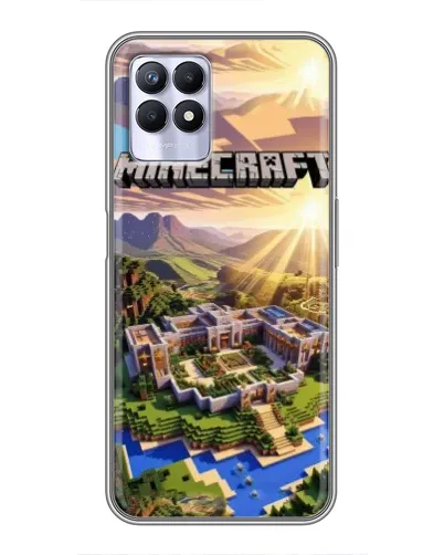 Чехол для Realme 8 Pro с картинкой «Minecraft панорама»