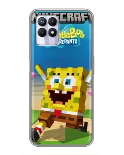 Чохол для Realme 8 Pro з картинкою «Губка Боб Minecraft»