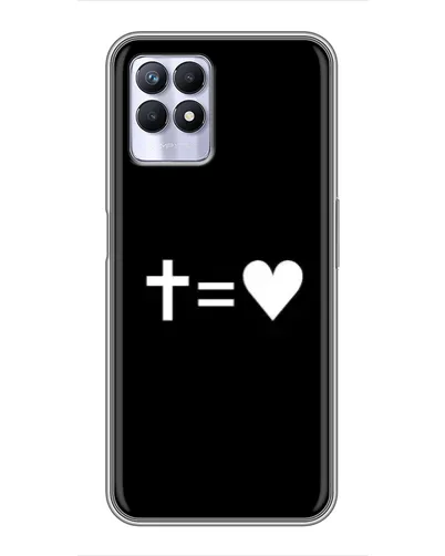 Чехол для Realme 8 Pro с картинкой «Крест и Сердце»