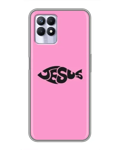 Чехол для Realme 8 Pro с картинкой «Розовый символ  Jesus»