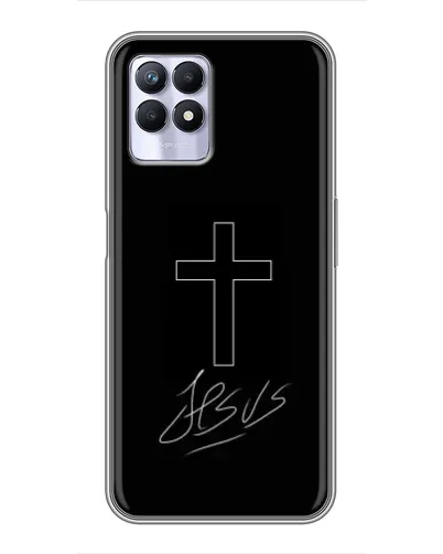 Чехол для Realme 8 Pro с картинкой «Графический крест Jesus» Чехол для Realme 8 Pro с картинкой «Графический крест Jesus»