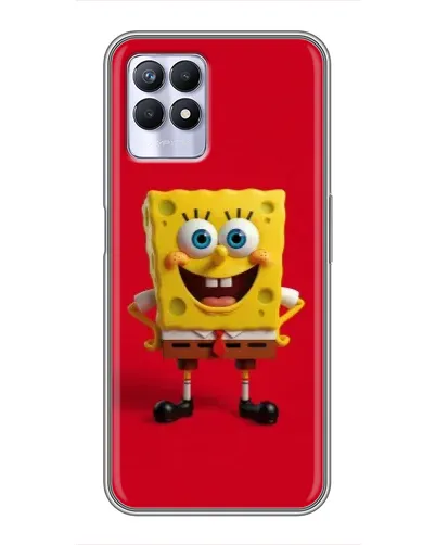 Чехол для Realme 8 Pro с картинкой «Спанч Боб на красном»