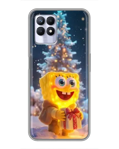 Чехол для Realme 8 Pro с картинкой «Рождественский Спанч Боб»