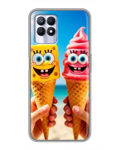 Чехол для Realme 8 Pro с картинкой «Спанч Боб мороженое»