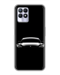 Чехол для Realme 8 Pro с картинкой «Фары Tesla Night»