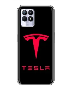Чехол для Realme 8 Pro с картинкой «Tesla Red Logo»