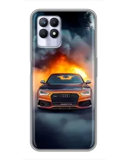Чохол для Realme 8 Pro з картинкою «Audi у вогняному диму»