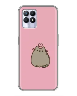 Чехол для Realme 8 Pro с картинкой «Pusheen сердце»