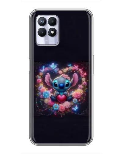 Чехол для Realme 8 Pro с картинкой «Stitch в цветах» Чехол для Realme 8 Pro с картинкой «Stitch в цветах»
