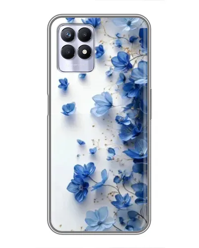 Чехол для Realme 8 Pro с картинкой «Голубой цветочный каскад»