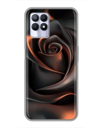 Чехол для Realme 8 Pro с картинкой «Шелковая черная роза»