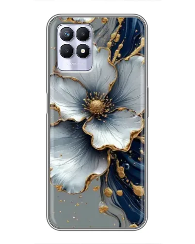 Чехол для Realme 8 Pro с картинкой «Белый цветок и золотой флюид» Чехол для Realme 8 Pro с картинкой «Белый цветок и золотой флюид»