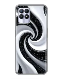 Чехол для Realme 8 Pro с картинкой «Черно-белая спираль»