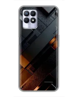 Чехол для Realme 8 Pro с картинкой «Черные геометрические блоки»