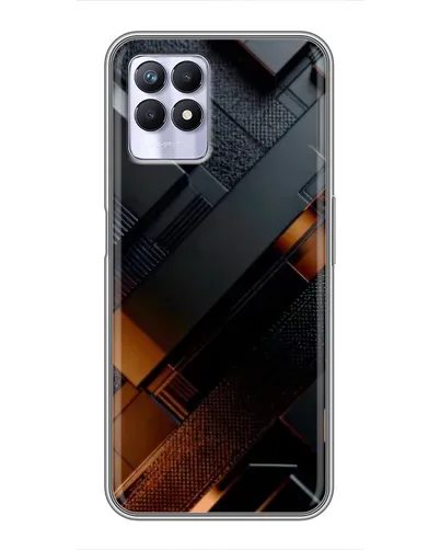 Чехол для Realme 8 Pro с картинкой «Черные геометрические блоки»