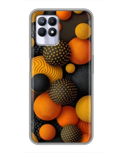 Чехол для Realme 8 Pro с картинкой «Объемные оранжевые сферы»