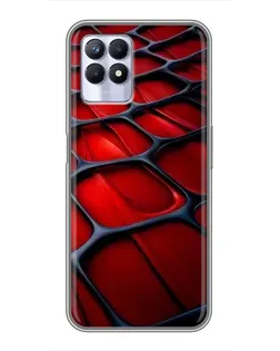 Чехол для Realme 8 Pro с картинкой «Красная глянцевая сетка»