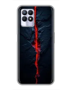 Чехол для Realme 8 Pro с картинкой «Kрасная лавовая трещина»