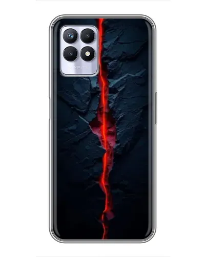 Чехол для Realme 8 Pro с картинкой «Kрасная лавовая трещина»