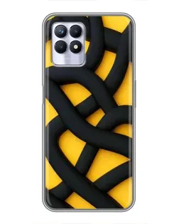 Чехол для Realme 8 Pro с картинкой «Черное желтое переплетение»