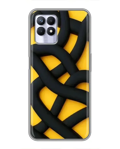 Чехол для Realme 8 Pro с картинкой «Черное желтое переплетение»