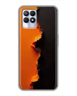Чехол для Realme 8 Pro с картинкой «Оранжевый разлом»