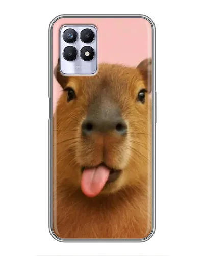 Чехол для Realme 8 Pro с картинкой «Капибара с языком»
