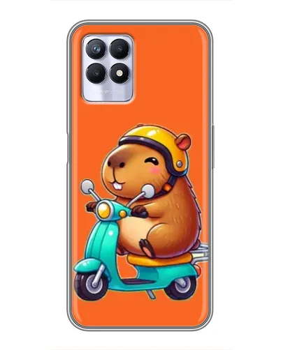 Чехол для Realme 8 Pro с картинкой «Капибара на скутере»