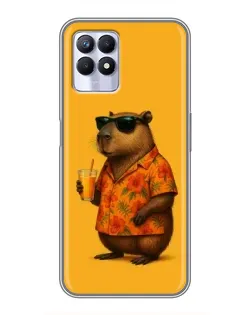 Чехол для Realme 8 Pro с картинкой «Капибара на отдыхе»