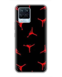 Чохол для Realme 8 з картинкою «Jordan Red Pattern»