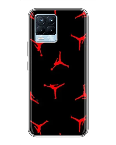 Чехол для Realme 8 с картинкой «Jordan Red Pattern» Чехол для Realme 8 с картинкой «Jordan Red Pattern»
