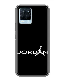 Чохол для Realme 8 з картинкою «Jordan White Logo»