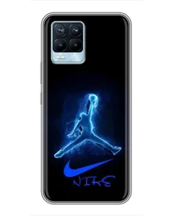Чохол для Realme 8 з картинкою «Jordan Neon Blue»