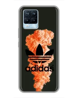 Чохол для Realme 8 з картинкою «Помаранчевий дим Adidas»
