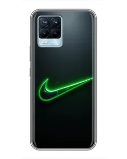 Чехол для Realme 8 с картинкой «Неоновый контур Nike» Чехол для Realme 8 с картинкой «Неоновый контур Nike»