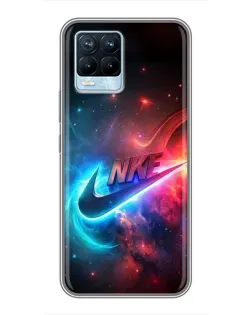 Чохол для Realme 8 з картинкою «Вогняний логотип Nike»