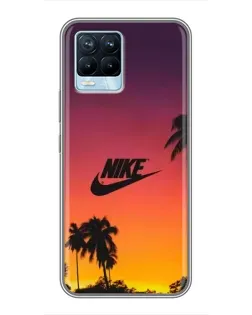 Чохол для Realme 8 з картинкою «Nike на заході сонця»