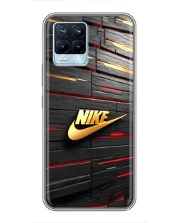 Чохол для Realme 8 з картинкою «Золотий Nike на металі»