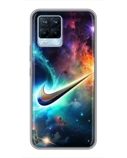 Чохол для Realme 8 з картинкою «Космічний Nike Swoosh»