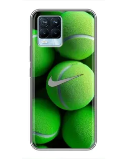 Чохол для Realme 8 з картинкою «Тенісні м'ячі Найк»