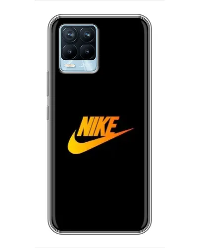 Чехол для Realme 8 с картинкой «Золотой логотип Nike»
