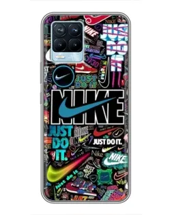 Чохол для Realme 8 з картинкою «Яскравий колаж Nike»