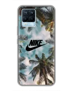 Чохол для Realme 8 з картинкою «Тропічний принт Nike»