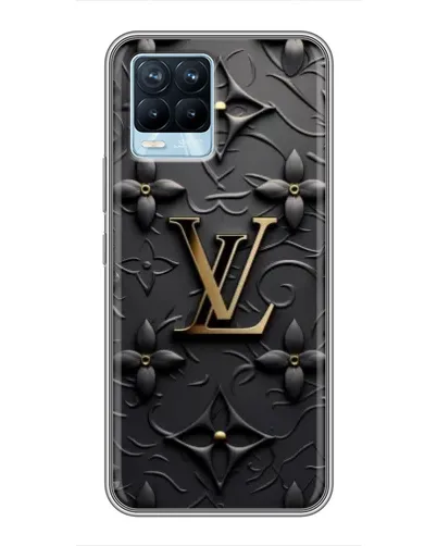 Чехол для Realme 8 с картинкой «Кожаная текстура LV»