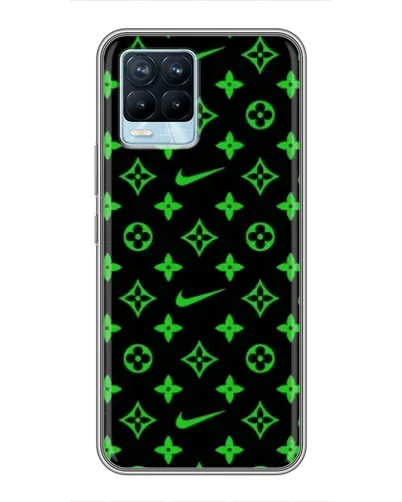 Чехол для Realme 8 с картинкой «Неоновый принт LV»