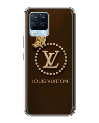 Чехол для Realme 8 с картинкой «LV — золотая печать»